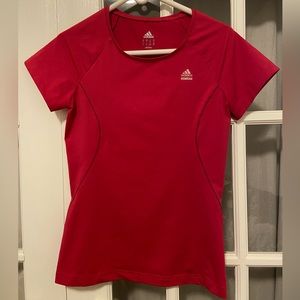 Adidas hot pink workout tee